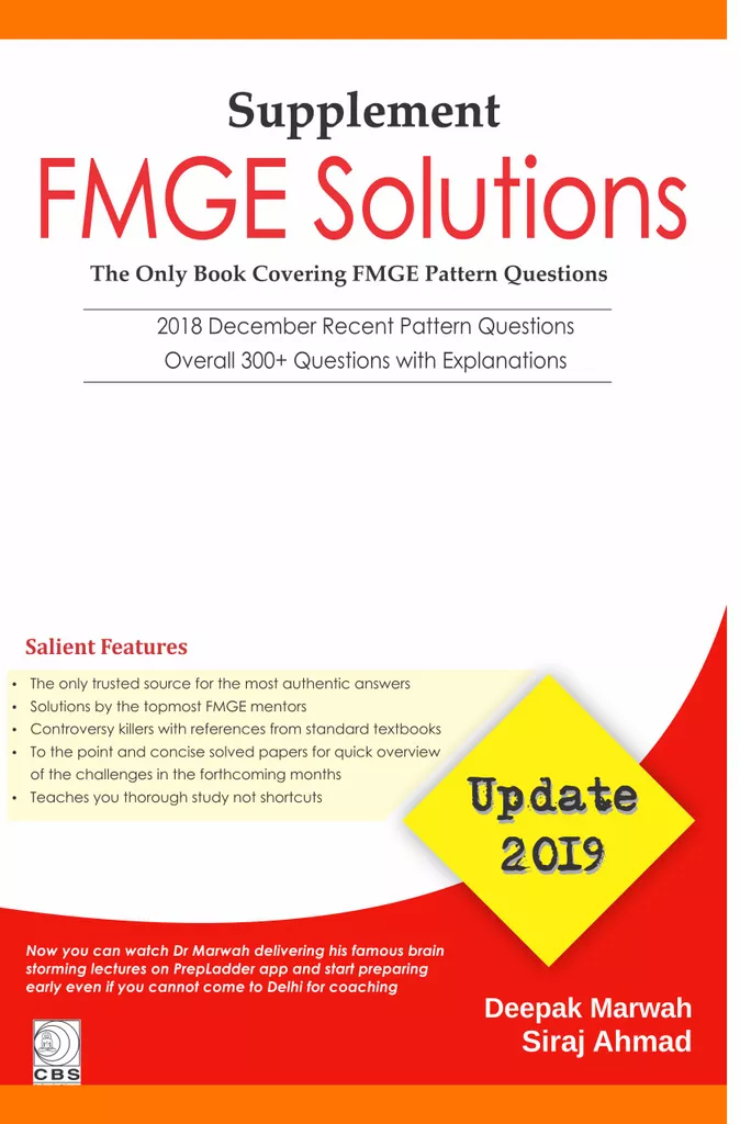 FMGE Solutions-Update-2019 (Supplement) 1st Edition By Deepak Marwah/Siraj Ahmad