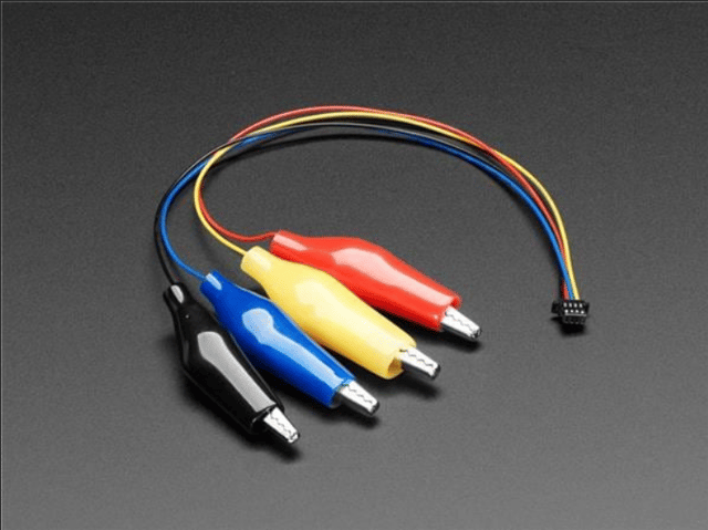 Adafruit Accessories JST SH 4-pin Cable with Alligator Clips - STEMMA QT / Qwiic