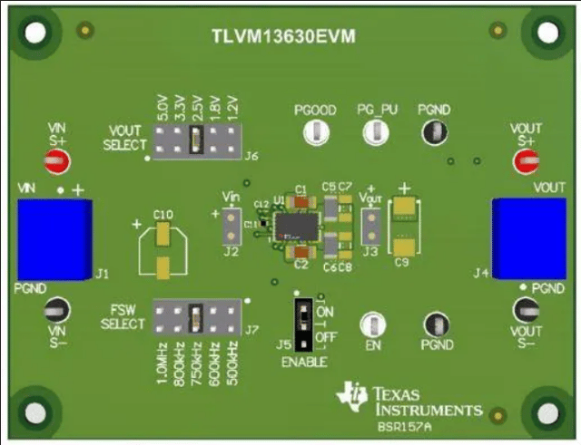 Power Management IC Development Tools TLVM13630 evaluation board 3-V to 36-V input, 1-V to 6-V, 3-A output power module