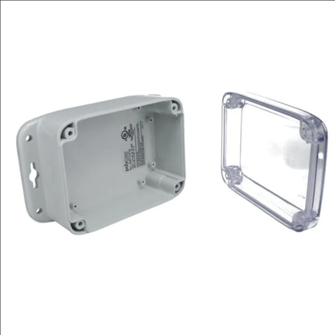 Electrical Enclosures IP68/NEMA 6P Plastic Enclosure with Mounting Flanges and Clear Cover (5.5 X 4.1 X 2.4 In)