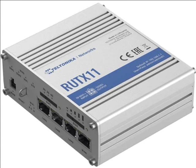 Routers Dual-SIM, 4 x Gigabit Ethernet ports, Dual-Band AC WiFi, Bluetooth LE and USB interfaces. RUTX11 comes with all RutOS software and security features. Europe, the Middle East, Africa, APAC2, Brasil, Malaysia version