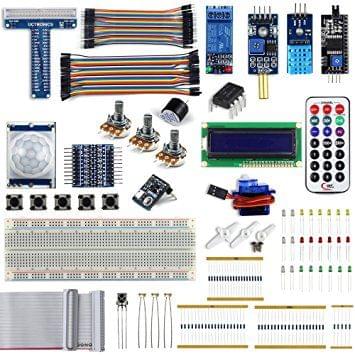 UCTRONICS Complete Upgraded Starter Kit for Raspberry Pi 3 w/ Tutorial, included Servo Motor T-Type GPIO Extension Board 8 Channel Logic Level Converter Relay Module Potentiometer Active Buzzer