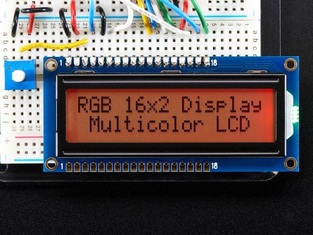 RGB backlight positive LCD 16x2 + extras - black on RGB