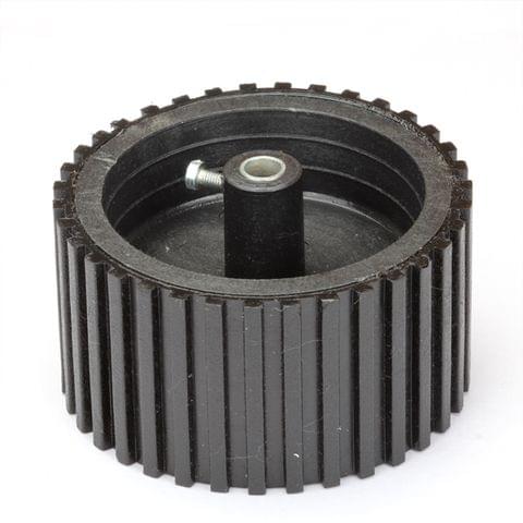 Black Tyre with Grip - 6mm Shaft (70mm X 40mm)