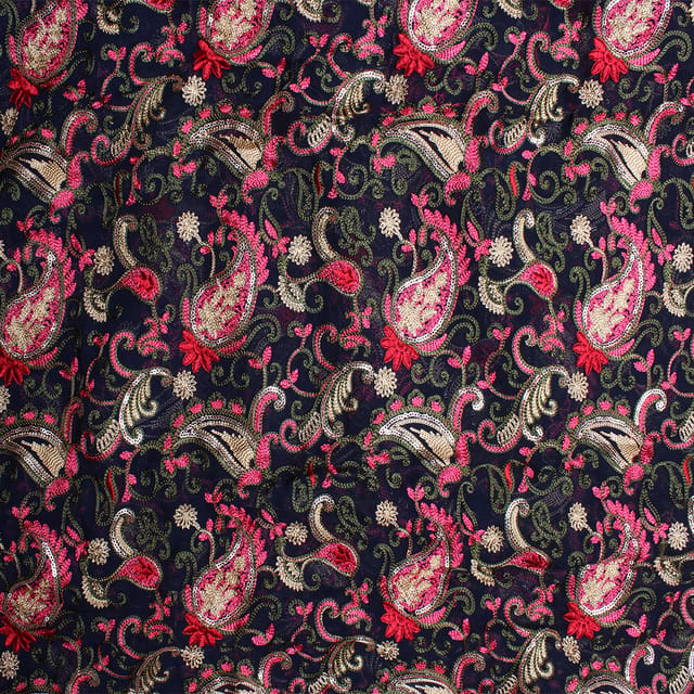 Voguish trendy paisley fabric/Georgette-fabric/Embellished-fabric/DIYs