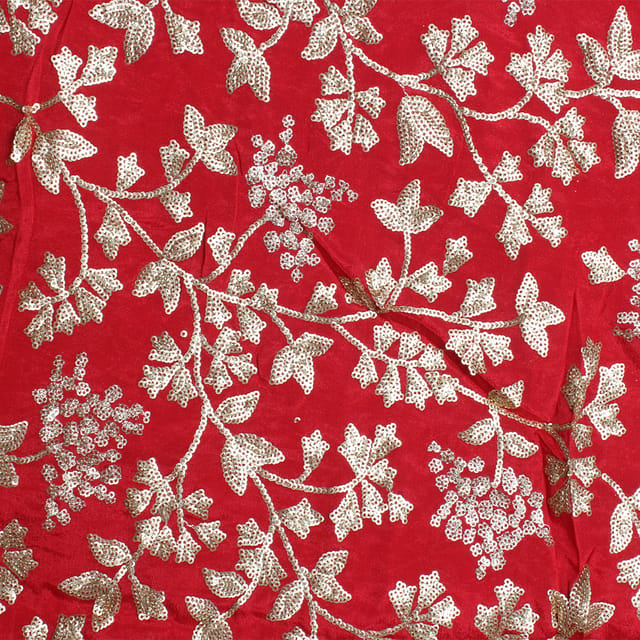 RoyalRed elegant fabric/Floral-fabric/Bridal-fabric/Chinon-DIY-fabric