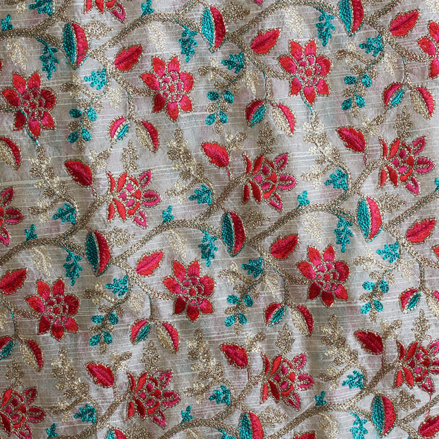 Flowers-in-plenty Silk fabric/Rich-dress-fabric/Debonair-fabric/DIY-Art