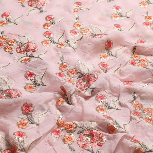Georgette-trendy rich floral fabric/Leisure-fabric/Sylvan-fabric/DIYs