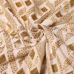 Stylish chequered Zari-woven fabric