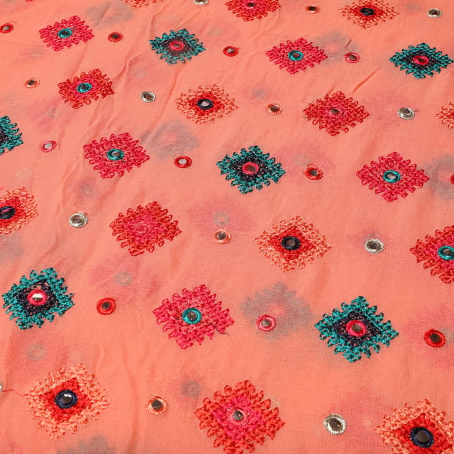 Free-spirit geometrics chic fabric/Georgette-fabric/Embroidered-fabric