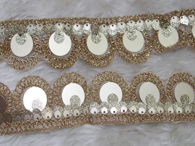 Gilded trendy Zari-Sequins lace/Lace-border/Trim-lace/Fancy-prime-lace