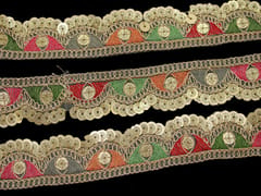 Blush-of-bride embroidery rim lace