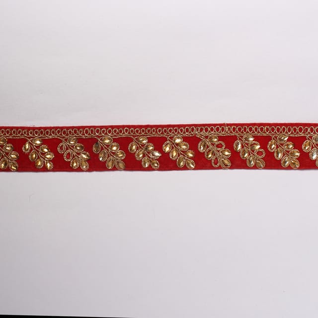 Leafy vines simple zari border/Frame-border/DIY-Hip-border/Hem-border