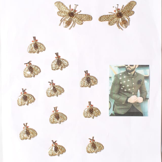Bees and critters fancy swag patch/Designer-patch/Zardosi-patch/DIYs