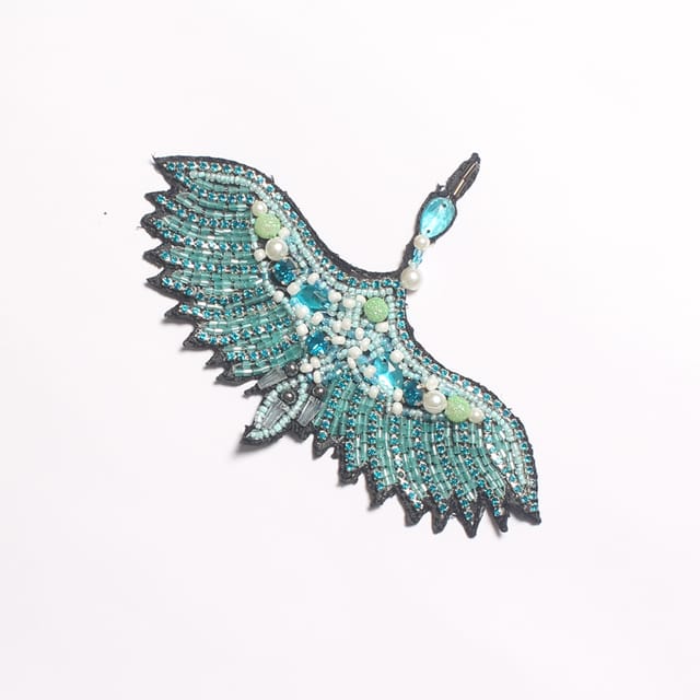 Crane exotic chic patch/Flying-bird-patch/Cut-out-patch/Applique-patch