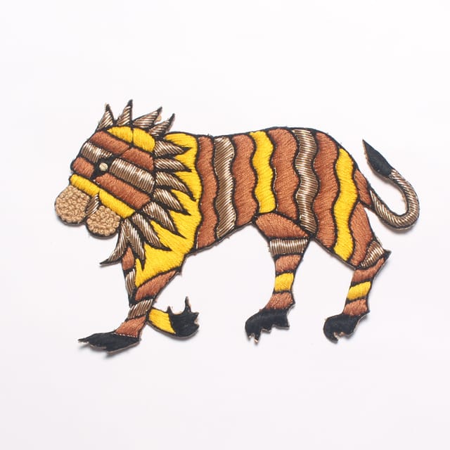 Stripey waves tribal art look patch/Abstract-lion-patch/Animal-patch