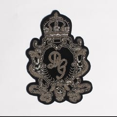 Regal crest silver Zardosi patch