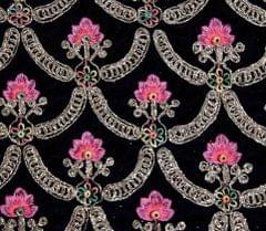 Mughal style motifs inspired floral embroidered thread and chord worked stylish grand and trendy look chic fabric