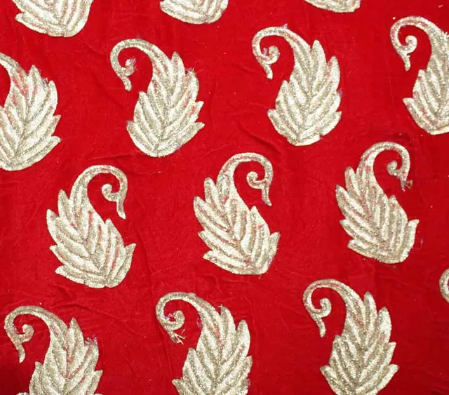 Fancy leaf abstract form royal stature simple repeat high-festive regal fancy imperial style elements ornamented grand fabric