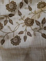 Chirpy and mirthful blooming floral vines imperial fancy floral style striking and opulently embellished silk based fabric