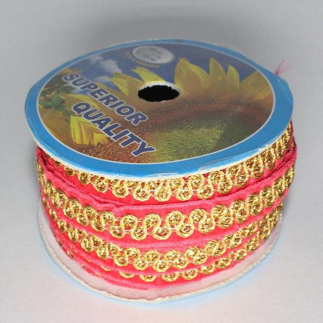 Golden snake-twists stylishly ornamented Zardosi chord and sequins embellished fabric base fun and celebrations look feel-good fashion border