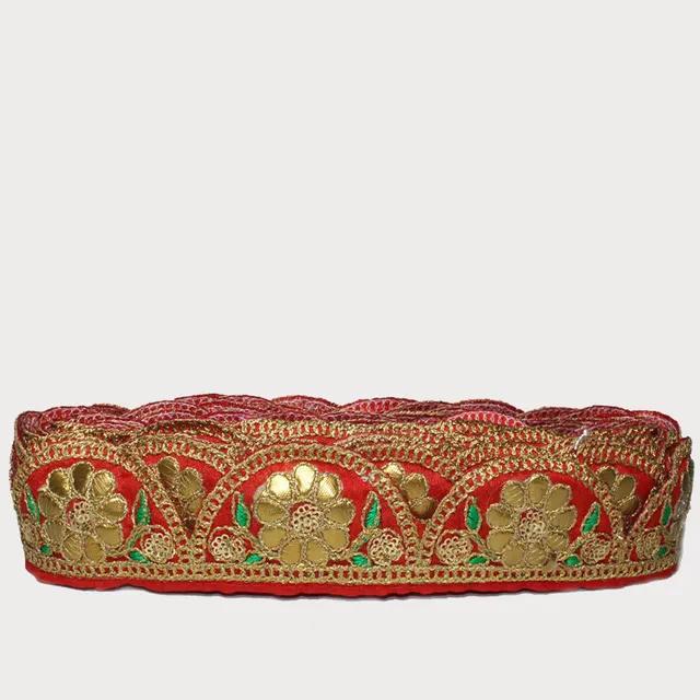 Very traditional baraath look Gota-patti, sequins and assorted thread worked semi-circle scallop style floral imperious grand royal posh look trendy border