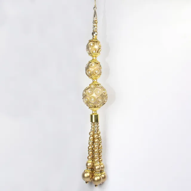 Three-layer bead hangings areal spheres inspired polished feel tassels