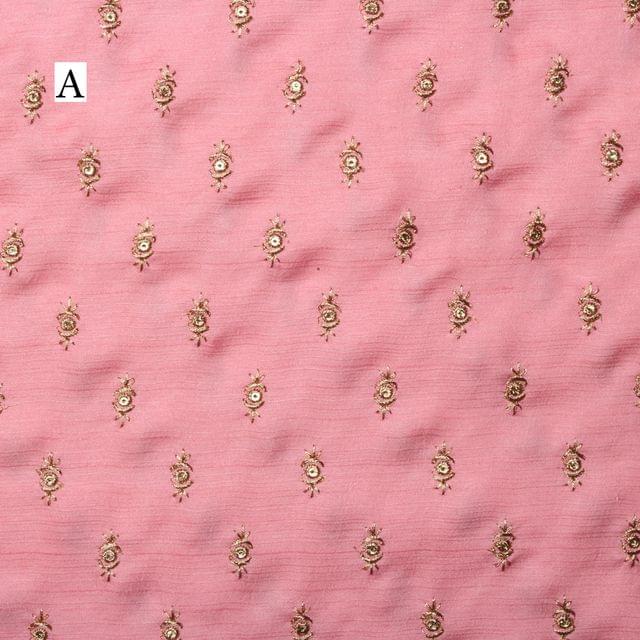 Pretty in pink flowery chic sequins and zari thread worked lush fabric
