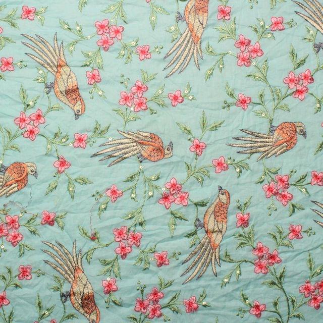 Cute buds chirpy birds full bloom beauty celebratory upscale fabric