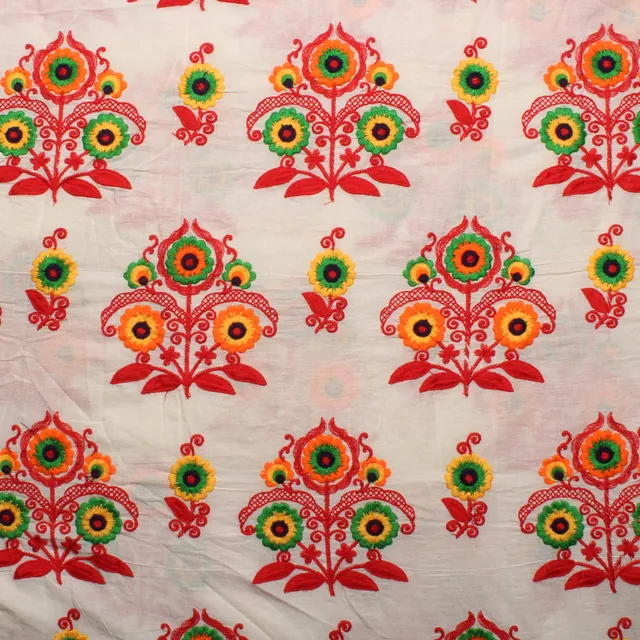 Temple art style vibrant motifs floral-banjara cheerful trendy fabric