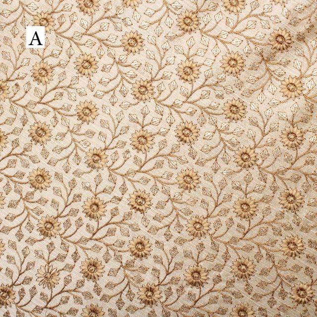Mughal style floral design royal court lavish embellished party fabric
