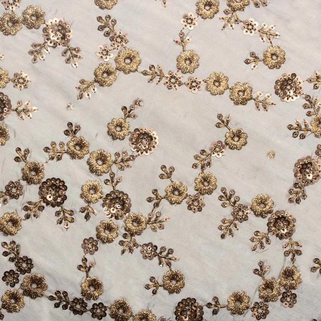 Florid sophistication classy embroidery zari-sequins impressive fabric