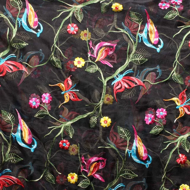 Dark-Colourful majestic fusion style bloom and fairy sovereign fabric