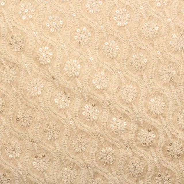 Waves in style cells arranged elegant thread work royalty feel fabric