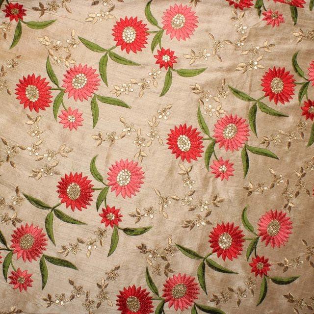 Dahlia fantasy three flower bunch cocktail abstract designer fabric