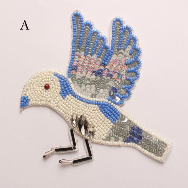 Swallow sparrow sequins, beads and stone done beauty-refined hip patch