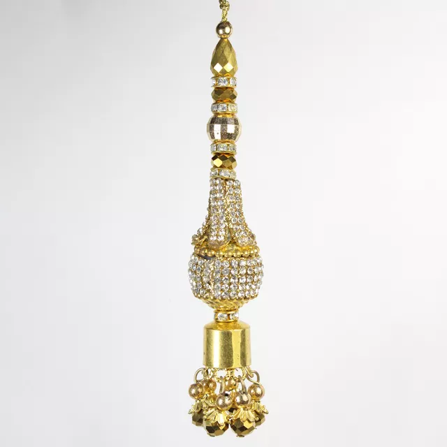 Posh rhinestones beads and trinkets hangings look fancy feel tassels