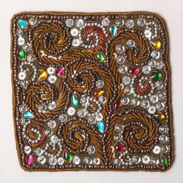 Majestic royal assorted embellished patch/Square-shape/Sequins-Zardosi