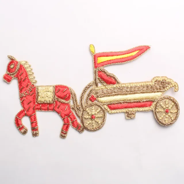Horse-chariot king style patch/Thread-work-patch/Zardosi-prime-patch