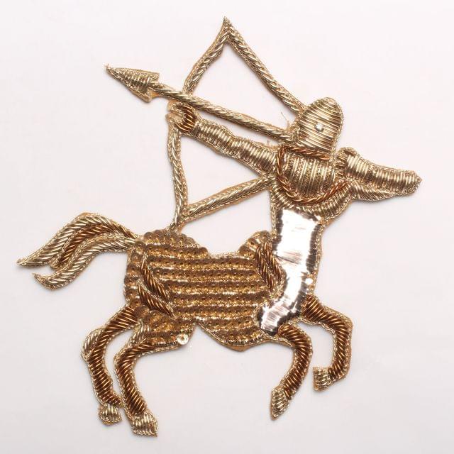Man on a horse warrior patch/Sagittarius-patch/Zardosi-horoscope-patch