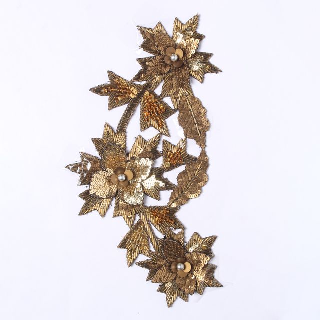 Twigs-of-autumn florally rustic patch/Sequins-beads-patch/Bridal-patch
