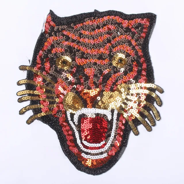 Roaring tiger ferocious beasts trendy patch/Animal-patch/Sequins-patch