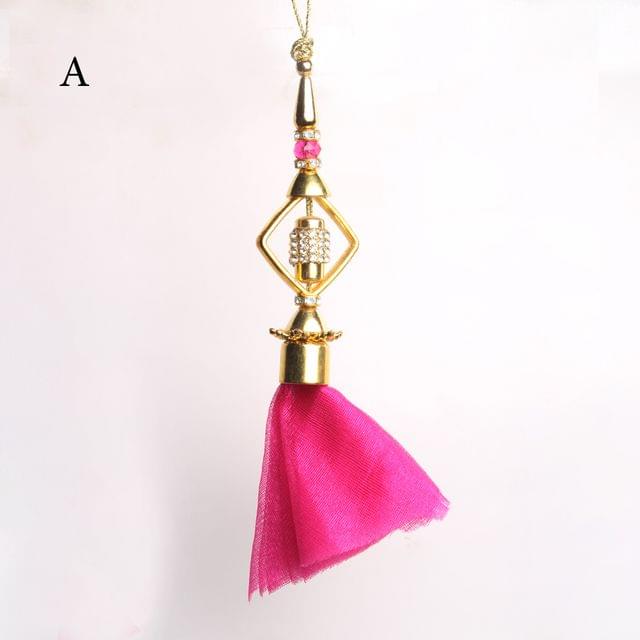 Ballerina pink fabric cone tassels/Beads-stones-tassel/Hangings-tassel