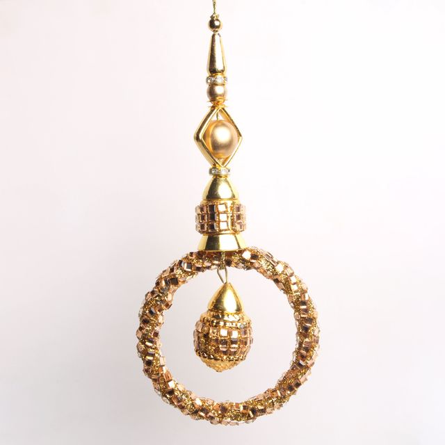 Bead-in-ring grand sophisticated tassel/Stones-tassel/Bridal-tassel