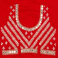 Florid royal embroidery blouse set