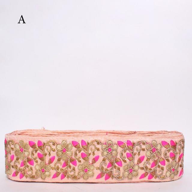 Cute-bridal lady blush floral-border/Zari-border/Thread-work-border