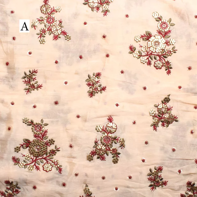 Flowers-of-universe main flowy fabric/Floral-fabric/Thread-work-fabric