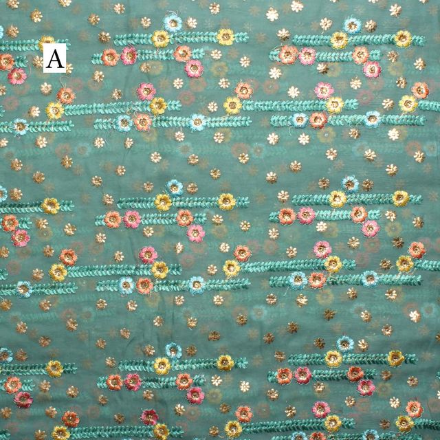 Cute-blooms festive fun fabric/Thread-work-fabric/Fancy-Trendy-fabric