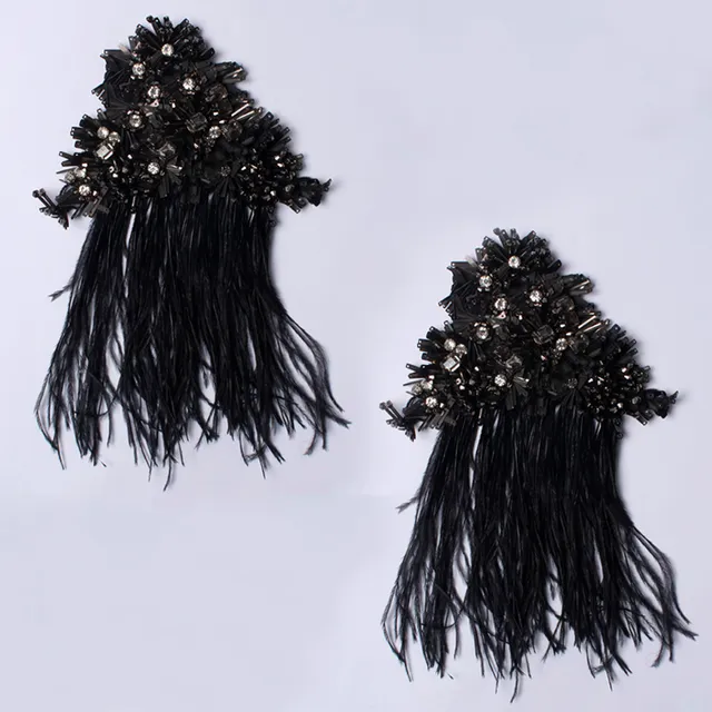 Gothic glamour feathery tassel patch/Floral-patch/Bold-patch/DIY-patch