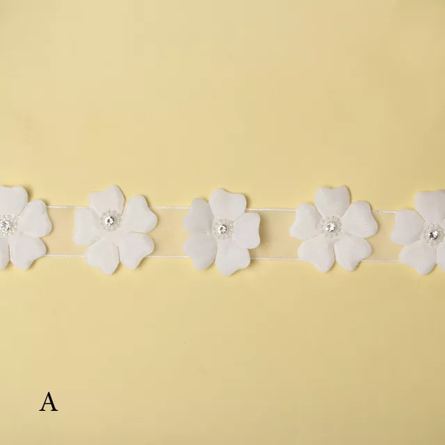 Daisy-bud blooming trim fine lace/Floral-lace/Applique-lace/Simple-lace